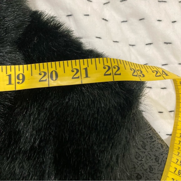 Vintage black faux fur/ostrich leather size 10 - Picture 6 of 12